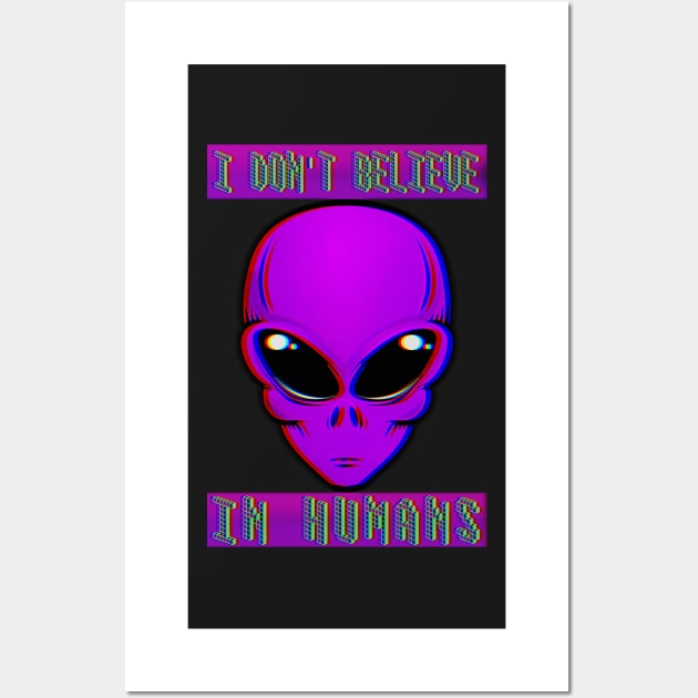 Funny Alien Face Halloween Costume Wall Art by masterpiecesai